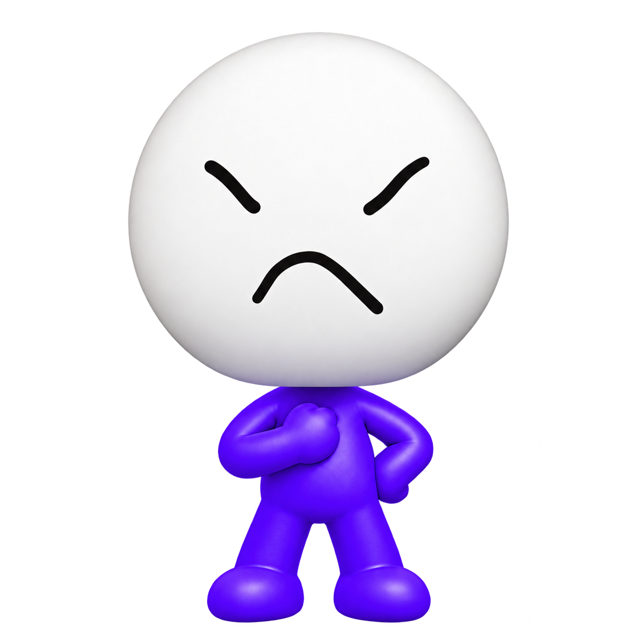 NaeMaem character with a fist on its chest and a hand on its hip.